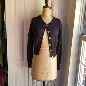 Virginia Taylor Brown Sweater with Sparkly Buttons